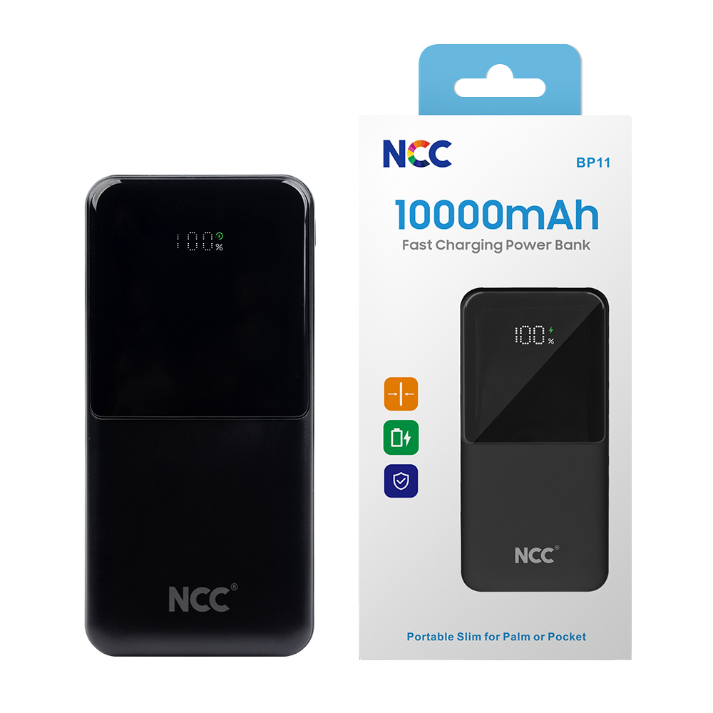 NCC BP11 10000mAh Power Bank – Triple Device Fast Charging with Smart Display