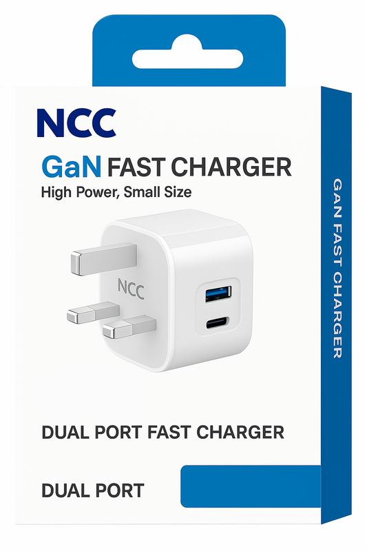 NCC 20W Type-C and USB-A Power Charger – Dual Port, Fast Charging PD Adapter